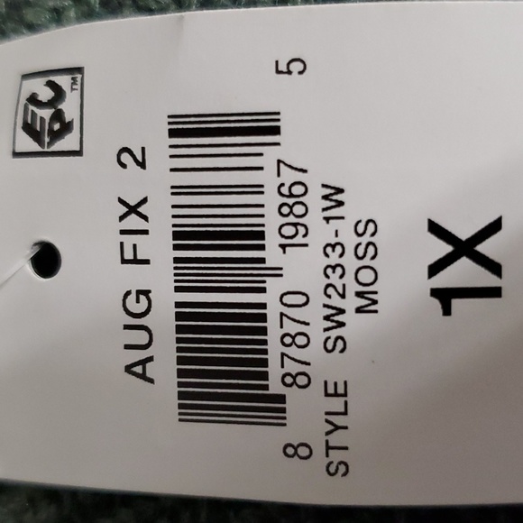 NWT And Now This Green Ribbed Knit Sweater Top 1X - Picture 6 of 6